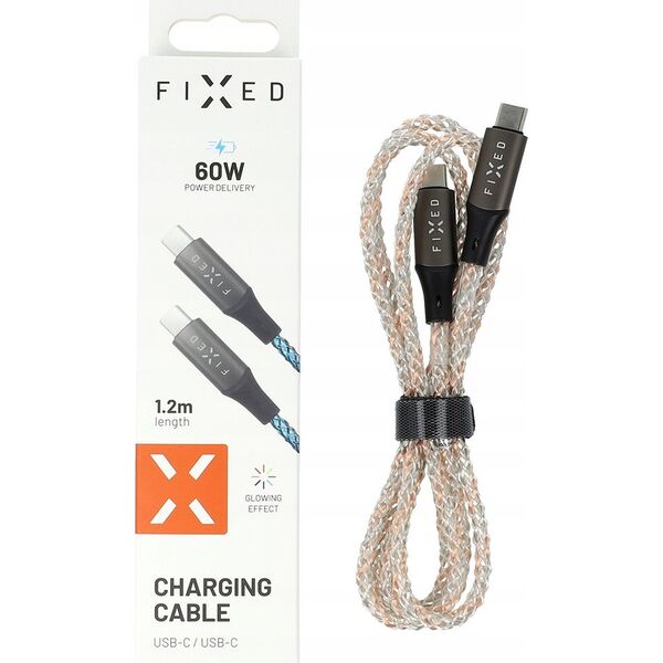 Kabel USB Fixed USB-C - USB-C 1.2 m Wielokolorowy (FIXDLED-CC-RA) 13337869 8591680149001