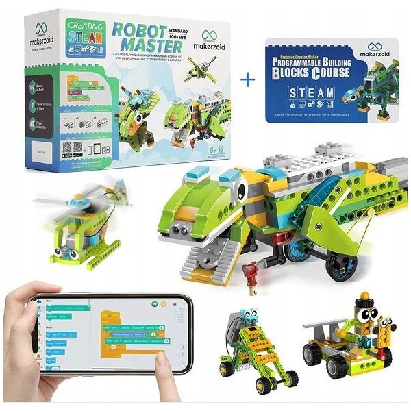 Makerzoid Makerzoid Robot Master Standard - zestaw ponad 370 klocków edukacyjnych z możliwością kodowania - Gwarancja bezpieczeństwa. Proste raty. Bezpłatna wysyłka od 170 zł. 13337983 6974810050002
