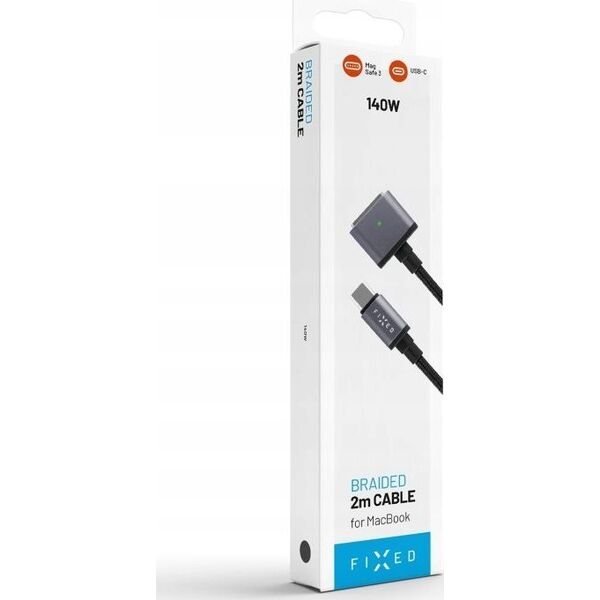 Kabel USB Fixed Kabel do ładowania w oplocie FIXED USB-C/MagSafe 3, 2m, 140W szary - Gwarancja bezpieczeństwa. Proste raty. Bezpłatna wysyłka od 170 zł. 13338741 8591680161041