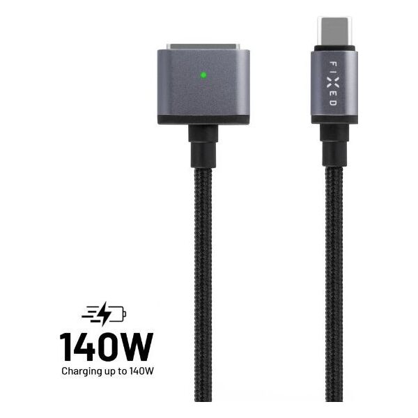 Kabel USB Fixed Kabel do ładowania w oplocie FIXED USB-C/MagSafe 3, 2m, 140W szary - Gwarancja bezpieczeństwa. Proste raty. Bezpłatna wysyłka od 170 zł. 13338741 8591680161041
