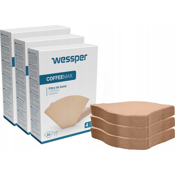 Wessper Filtry do kawy 80szt. rozmiar 4 COFFEEMAX WESSPER 13339071 5902668999441