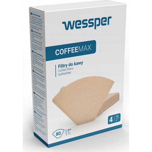 Wessper Filtry do kawy 80szt. rozmiar 4 COFFEEMAX WESSPER 13339071 5902668999441
