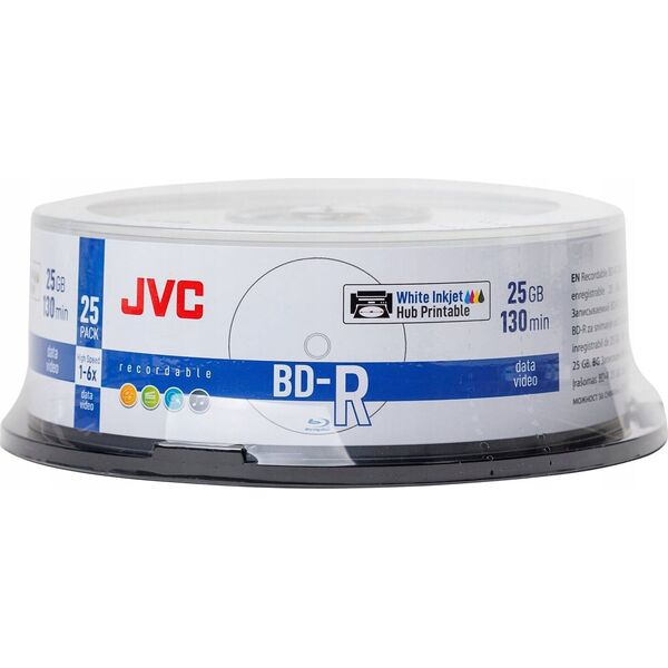 JVC JVC BD-R 25GB 6X INKJET WHITE PRINTABLE WATERPROOF PHOTO GLOSSY CAKE*25 70L71KJCK0005 13339148 4719303553118