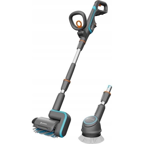 Gardena GARDENA cordless multi-cleaner AquaBrush Universal 18V P4A solo, hard floor cleaner (grey/turquoise, without battery and charger, POWER FOR ALL ALLIANCE) 13339563 4066407502765