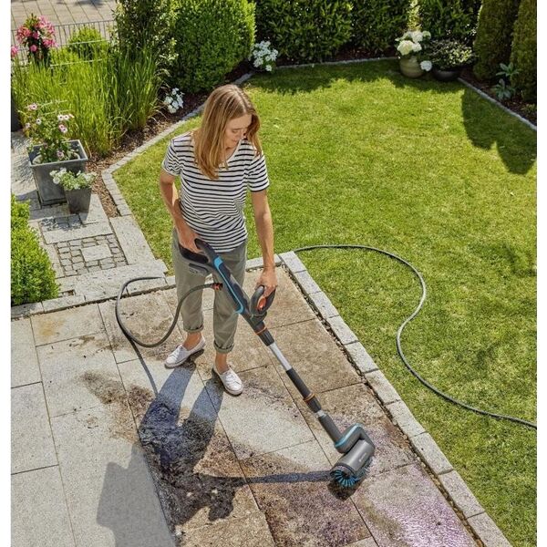 Gardena GARDENA cordless multi-cleaner AquaBrush Universal 18V P4A solo, hard floor cleaner (grey/turquoise, without battery and charger, POWER FOR ALL ALLIANCE) 13339563 4066407502765