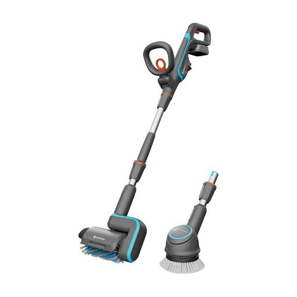 Gardena GARDENA cordless multi-cleaner AquaBrush Universal 18V P4A solo, hard floor cleaner (grey/turquoise, without battery and charger, POWER FOR ALL ALLIANCE) 13339563 4066407502765
