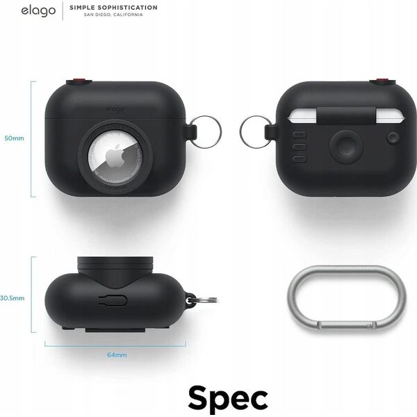 Elago Elago AirPods Pro  2 AT Snapshot - etui do AirPods Pro 2 czarne - Gwarancja bezpieczeństwa. Proste raty. Bezpłatna wysyłka od 170 zł. 13340498 8809788486424