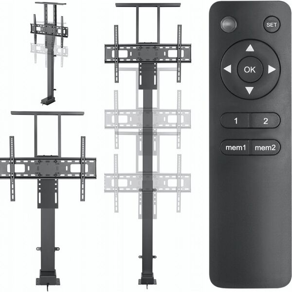 Art UCHWYT TV-WINDA STEROWANY ELEKTRYCZNIE AR-93M MOBILNY 60KG max 80" VesaMax600x400 13341446 5906721172567