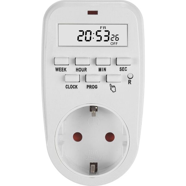 GreenBlue Włącznik czasowy - timer cyfrowy GreenBlue,  max. obciążenie 16A, IP20, GB362 F 13341475 5902211133889