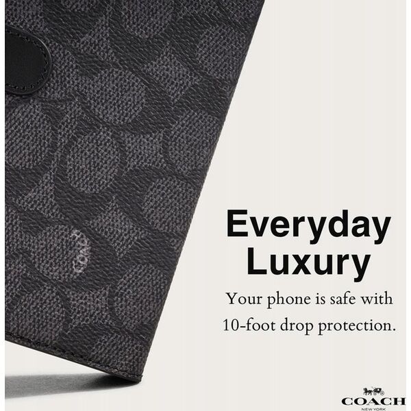 Coach Coach Folio Signature C Case - Etui 2w1 z klapką iPhone 15 Pro (Charcoal) 13341945 840171734041