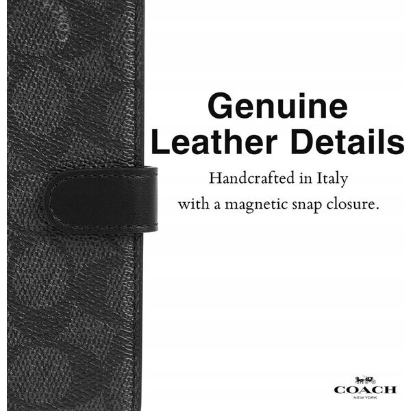 Coach Coach Folio Signature C Case - Etui 2w1 z klapką iPhone 15 Pro (Charcoal) 13341945 840171734041