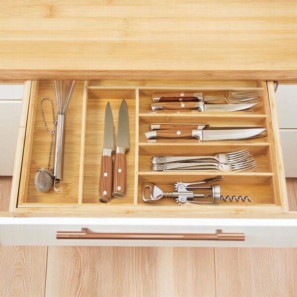 GreenBlue Rozsuwany bambusowy organizer na sztućce GreenBlue, 325-500x430x45mm, GB379 13342073 5902211131557