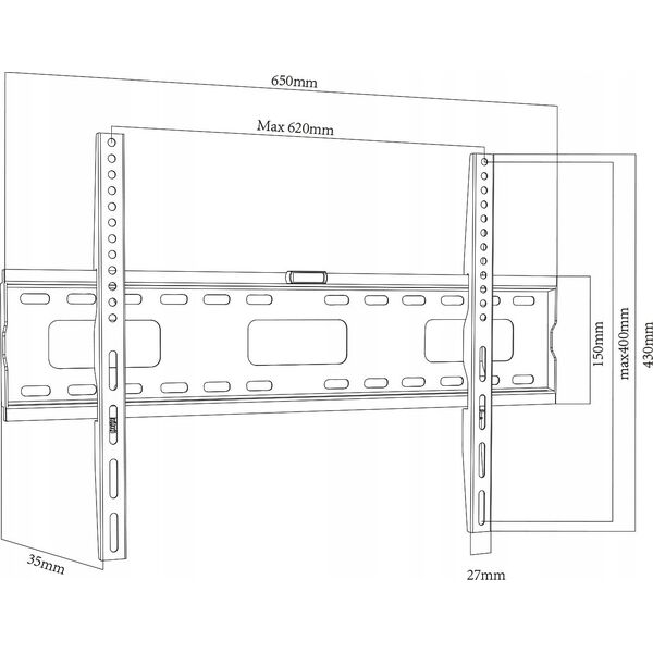 Maclean Uchwyt do TV Maclean, max VESA 600x400, 32-100", 80kg,  MC-419 13342385 5902211134060