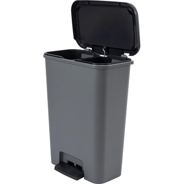 Kosz na śmieci Curver Kosz na śmieci z pedałem Compatta 23+23Lgray/black 13368427 8013183122430