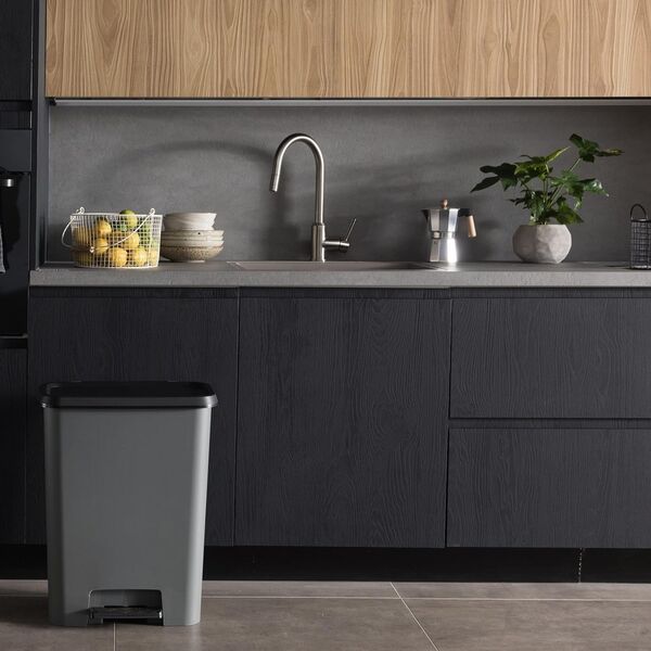 Kosz na śmieci Curver Kosz na śmieci z pedałem Compatta 23+23Lgray/black 13368427 8013183122430