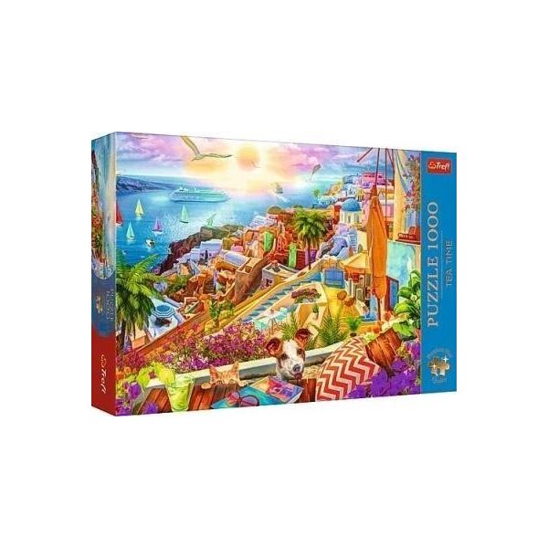 Trefl Puzzle 1000 elementów Premium Plus Quality Z wizytą na Santorini 13400549 5900511108422