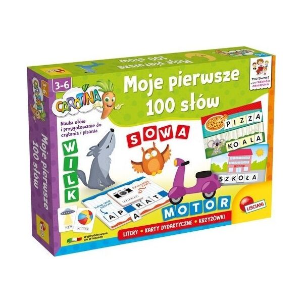 Lisciani Zestaw edukacyjny Carotina Moje pierwsze 100 słów 13400632 8008324106523