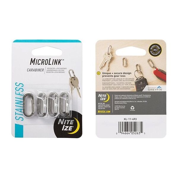 NiteIze Karabinek Nite Ize MicroLink Stalowy Srebrny 4 szt 13405214 94664052635