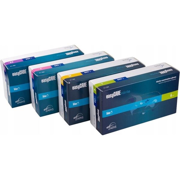 EasyCare Zarys easyCARE - Rękawiczki diagnostyczne, nitrylowe, bezpudrowe, niebieskie - XL 13405234 5907996823024