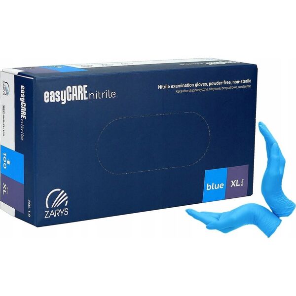 EasyCare Zarys easyCARE - Rękawiczki diagnostyczne, nitrylowe, bezpudrowe, niebieskie - XL 13405234 5907996823024