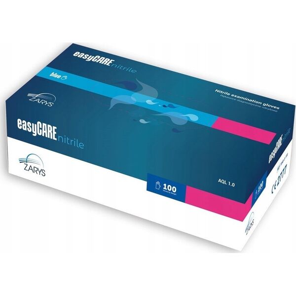 EasyCare Zarys easyCARE - Rękawiczki diagnostyczne, nitrylowe, bezpudrowe, niebieskie - L 13405239 5907996823000