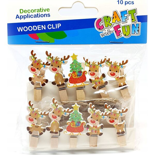 Craft with Fun OZDOBA BN KLAMERKI RENIFER 10SZT CF PBH 12/240 13410684 5908275175186