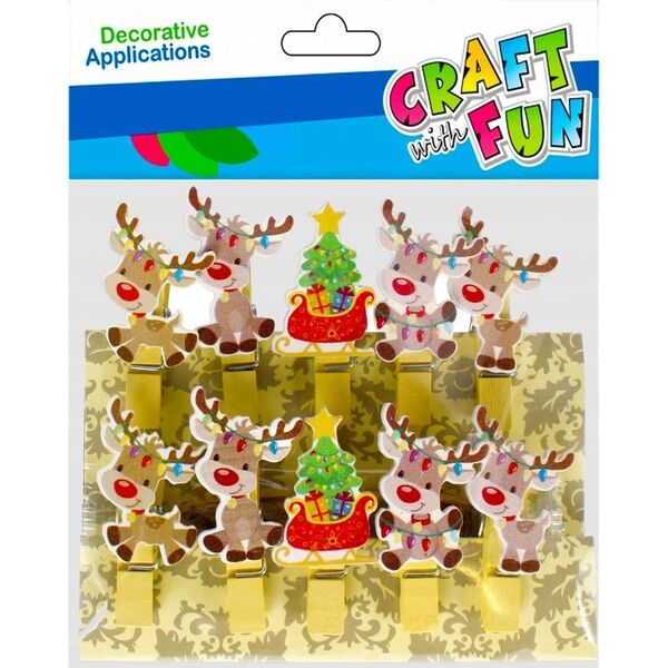 Craft with Fun OZDOBA BN KLAMERKI RENIFER 10SZT CF PBH 12/240 13410684 5908275175186