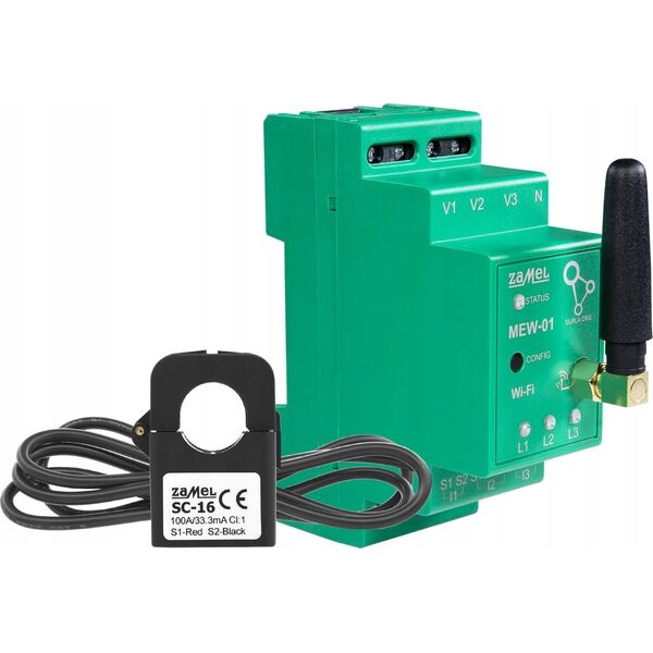 Zamel Supla - monitor energii elektrycznej Wi-Fi 1F+N MEW-01/1F