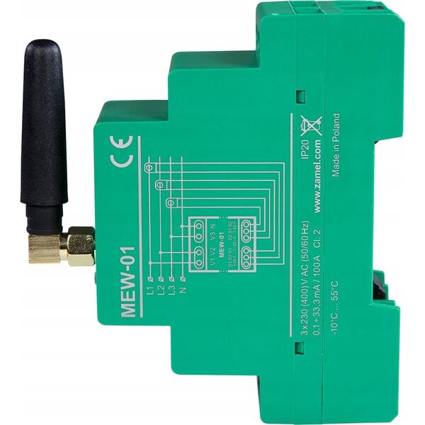 Zamel Supla - monitor energii elektrycznej Wi-Fi 1F+N MEW-01/1F