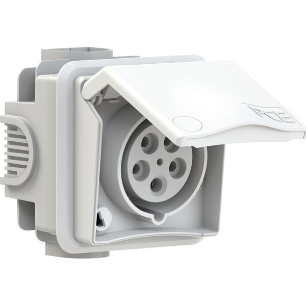 PCE Gniazdo podtynkowe przelotowe zabudowane seria Design 16A 3P+Z+N 400V IP44 13425613 9003399885068