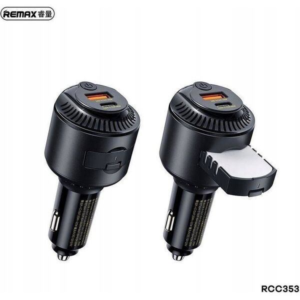 Ładowarka Remax ŁAD SAM. REMAX YATOY SERIES WITH SCENT 60W PD QC RCC353 1xUSB +1xUSB-C BLACK 13430953 6954851233770