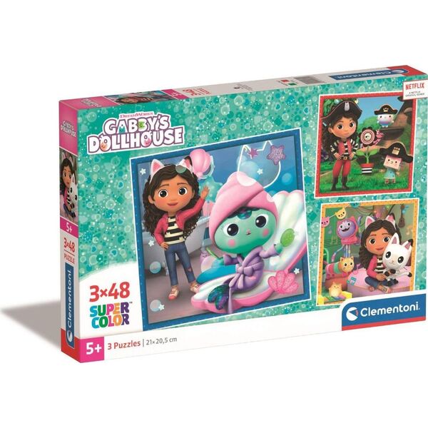 Clementoni Clementoni Puzzle 3x48el SuperColor Koci Domek Gabi. Gabby's Dollhouse 25300 13435862 8005125253005