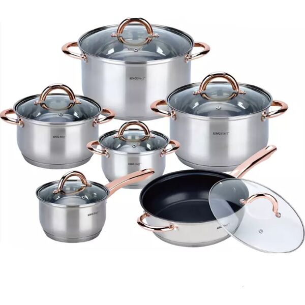 KingHoff GARNKI STALOWE 12 EL. KINGHOFF ROSEGOLD KH-1765 13439793 5908287217652
