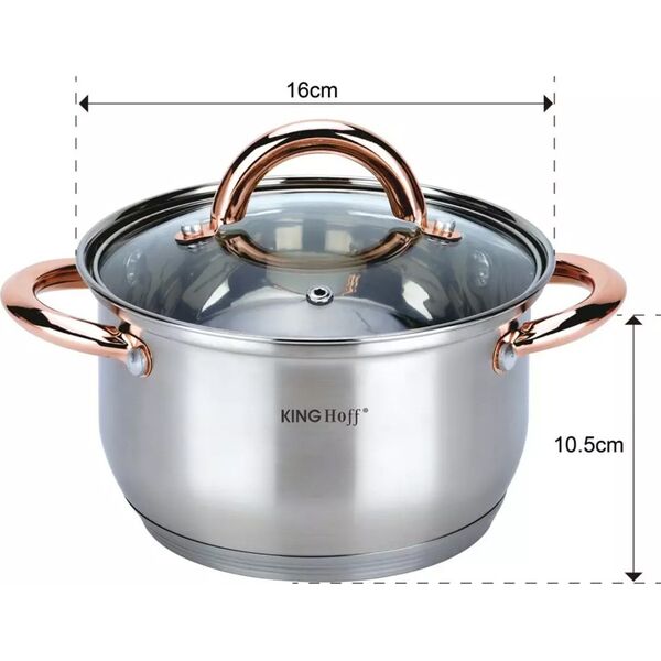 KingHoff GARNKI STALOWE 12 EL. KINGHOFF ROSEGOLD KH-1765 13439793 5908287217652
