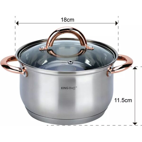 KingHoff GARNKI STALOWE 12 EL. KINGHOFF ROSEGOLD KH-1765 13439793 5908287217652