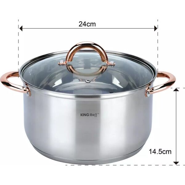 KingHoff GARNKI STALOWE 12 EL. KINGHOFF ROSEGOLD KH-1765 13439793 5908287217652