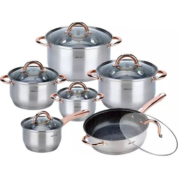 KingHoff GARNKI STALOWE 12 EL. KINGHOFF ROSEGOLD KH-1766 13439799 5908287217669