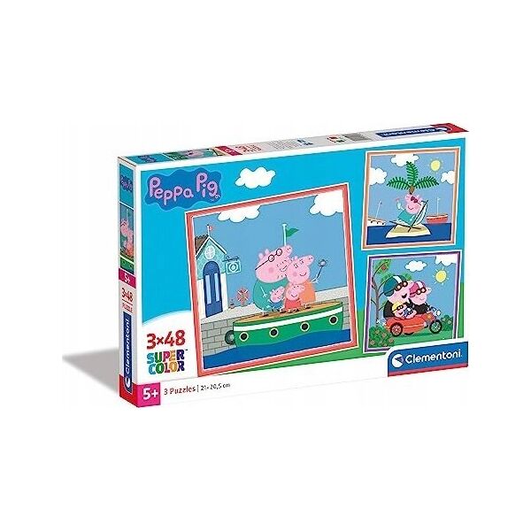 Clementoni Clementoni Puzzle 3x48el SuperColor square Świnka Peppa. Peppa Pig 25293 13441788 8005125252930