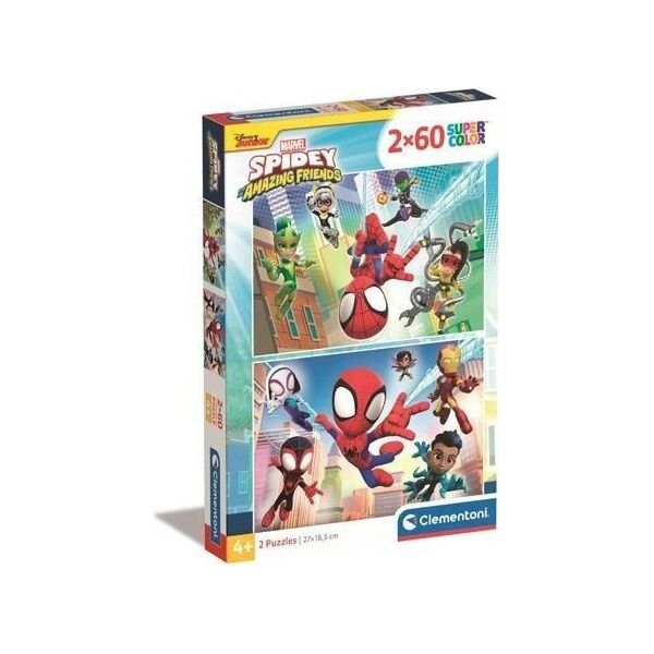 Clementoni PUZZLE 2X60 CLM 21625 SPIDEY AND FRIENDS PUD 13442322 8005125216253