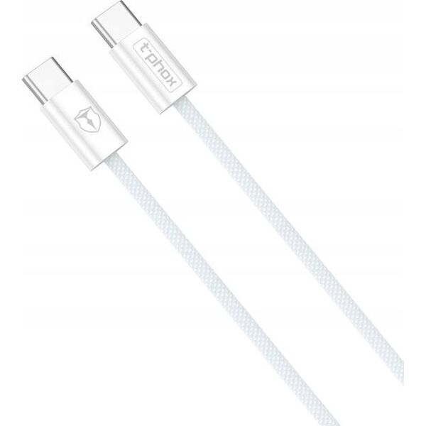 Kabel USB T-Phox KABEL T-PHOX CC15 SERIES USB-C/USB-C 60W 3A 1M WHITE 13442846 6974670443136