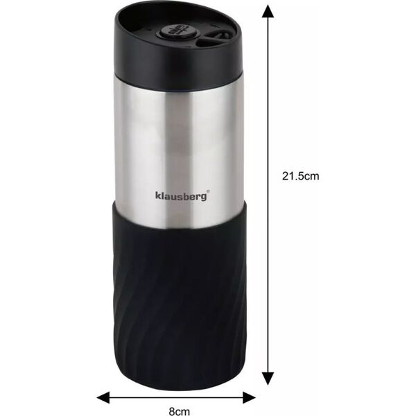 Klausberg KUBEK TERMICZNY 400ML STAL NIERDZEWNA 18/8 KLAUSBERG CZARNY KB-7633 13452328 5908287276338