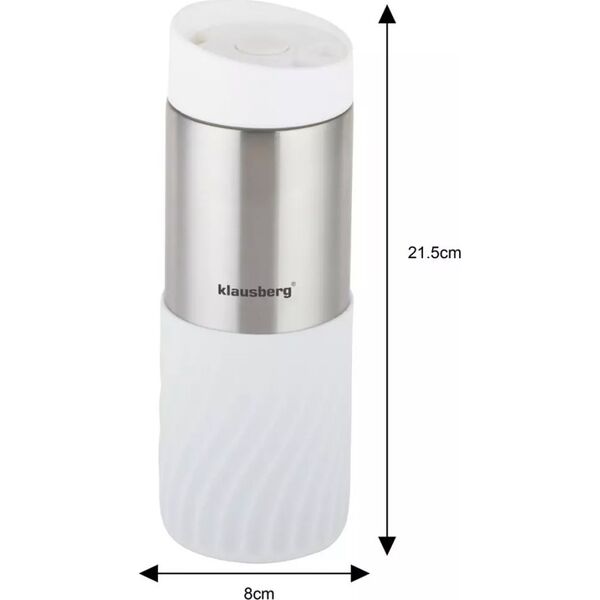 Klausberg KUBEK TERMICZNY 400ML STAL NIERDZEWNA 18/8 KLAUSBERG BIAŁY KB-7635 13452335 5908287276352
