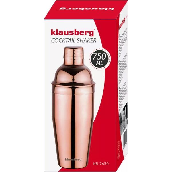 Klausberg SHAKER BARMAŃSKI DO DRINKÓW KOKTAJLI 750ML ROSEGOLD KLAUSBERG KB-7650 13452338 5908287276505
