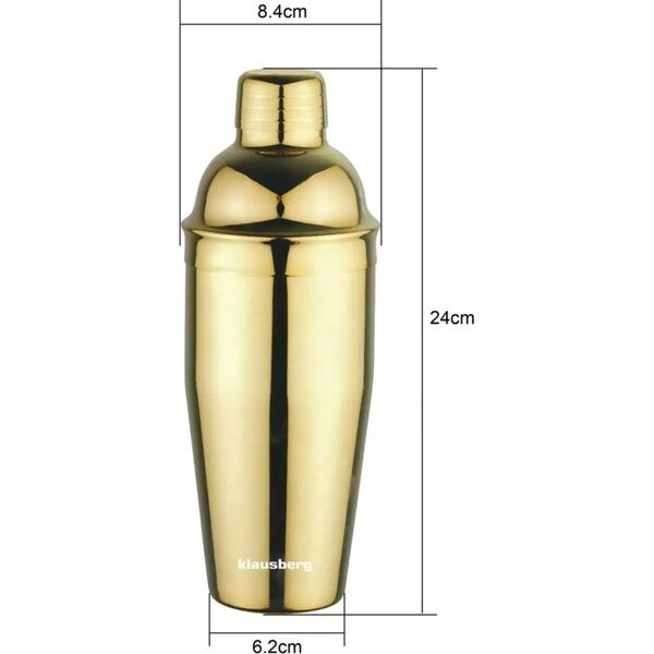 Klausberg SHAKER BARMAŃSKI DO DRINKÓW KOKTAJLI 750ML ZŁOTY KLAUSBERG KB-7649 13452344 5908287276499