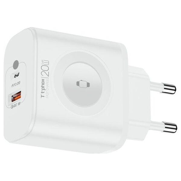 Ładowarka T-Phox ŁAD SIEC T-PHOX T-PP20 GAN iWATCH 3IN1 WHITE 13453491 6974670443808