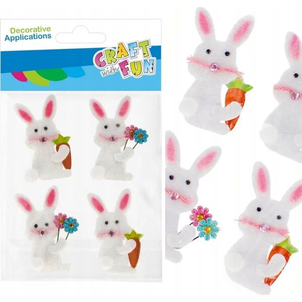 Craft with Fun OZDOBA DEK FILC ZAJACZ SPRZYL 4SZT CF PBH 12/144 13455787 5905523621402