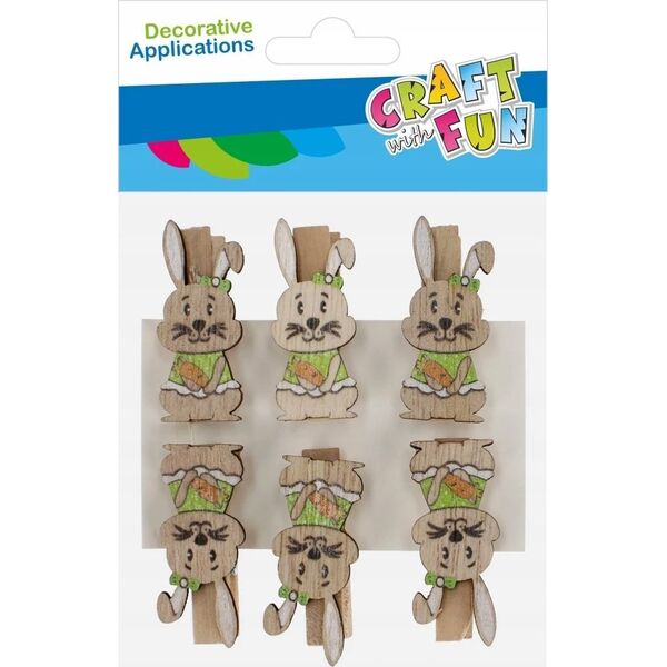Craft with Fun OZDOBA DEK DREW SPINACZ ZAJACZ 6SZT CF 12/144 13455794 5905523621471