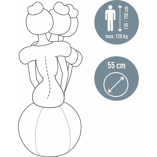 Leitz Piłka do siedzenia Leitz Ergo 55cm, CIEMNOSZARY 13465210 4002432134755