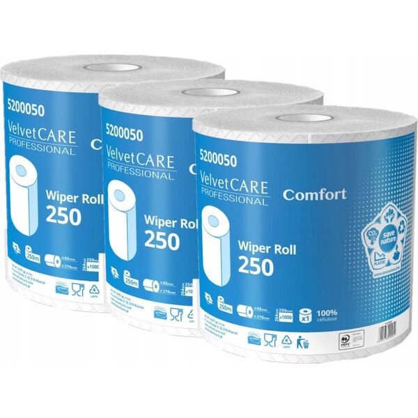 Velvet Czyściwo w rolce Velvet Care Comfort 250m 2w celuloza białe 13469063 5901478009951