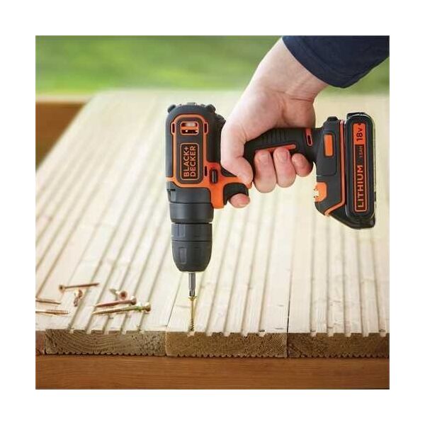 Wiertarka Black+Decker BLACK+DECKER WIERTARKO-WKRĘTARKA 18V 1x1,5AH BDCD18K 13476588 5035048640999
